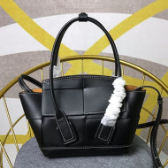 Bottega Veneta Arco Mini Bag in Smooth Maxi Woven Calfskin Black 2019