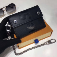 Louis Vuitton x Supreme Epi Leather Key Chain Wallet Black 2017