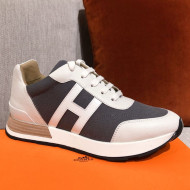 Hermes Avantage Leather Sneakers White/Grey 2021 03 (For Women and Men)