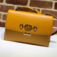Gucci Zumi Smooth Leather Small Shoulder Bag 576388 Yellow 2019