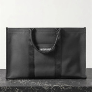 Balenciaga Hardware Large Tote Bag in Black Cotton Canvas 2021