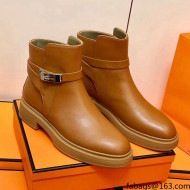 Hermes Calfskin Kelly Ankle Boot Brown 2021 Top Quality (Pure Handmade)