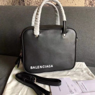 Balen...ga Calfskin Small Triangle Square Shoulder Bag Black 2018