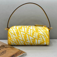 Fendi FF Vertigo Canvas Rolling Mini Shoulder Bag Yellow 2021 8377