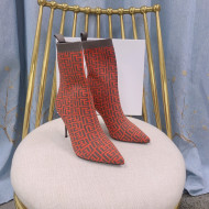 Balmain Knit Ankle Boots Orange 2021 120404