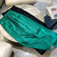 Celine Silk Pants Green/Black 2022 031224