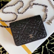 Chanel Camellia Grained Calfskin Belt Bag AP1770 Black 2020
