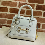 Gucci Horsebit 1955 Leather Mini Top Handle Bag 640716 White 2020