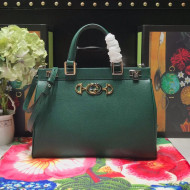 Gucci Zumi Grainy Leather Medium Top Handle Bag ‎564714 Green 2019
