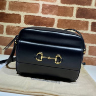 Gucci Horsebit 1955 GG Leather Small Shoulder Bag 645454 Black 2020