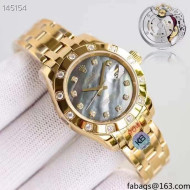 Rolex Pearlmaster Mechanical Watch 34mm for Women Gold 2022 Top Quality