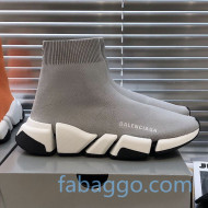 Balenciaga Speed 2.0 Knit Sock Boot Sneakers Grey 2020 (For Women and Men)