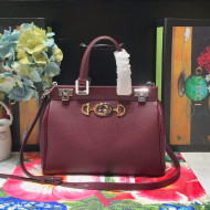 Gucci Zumi Grainy Leather Small Top Handle Bag ‎569712 Burgundy 2019