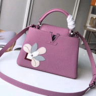 Louis Vuitton Capucines Bag BB with Floral Details Pink 2018