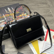 Dolce&Gabbana DG Sicily Patent Calfskin Top Handle Bag 6348 Black 2021
