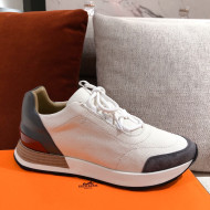Hermes Patchwork Canvas Sneakers White 2021 08 (For Women and Men)