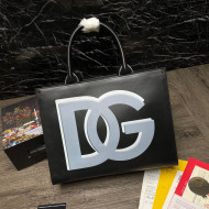 Dolce & Gabbana DG Beatrice Calfskin Tote Bag Black/Grey 2021