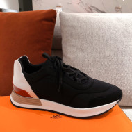 Hermes Patchwork Canvas Sneakers Black 2021 09 (For Women and Men)