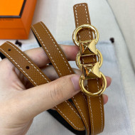Hermes Mini Constance Reversible Leather Belt 13mm Brown 2021