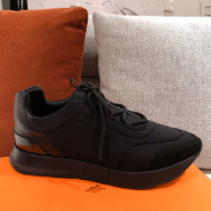 Hermes Patchwork Fabric Sneakers Black 2021 13 (For Women and Men)