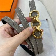 Hermes Mini Constance Reversible Leather Belt 13mm Grey 2021