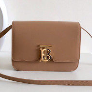 Burberry Small Leather TB Bag Camel/Gold 2019