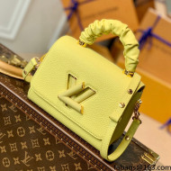 Louis Vuitton Twist PM Top Handle Shoulder Bag in Taurillon Leather M58571 Yellow 2021