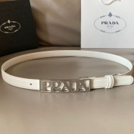 Prada Smooth Calfskin Belt with PRADA Buckle White 2021