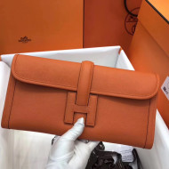 Hermes Jige Elan 29 Epsom Leather Clutch Bag Orange 2019