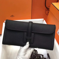Hermes Jige Elan 29 Epsom Leather Clutch Bag Black 2019
