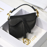 Dior Micro Saddle Bag in Black Goatskin 2021 M6008