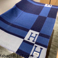 Hermes Cashmere Blanket 135x165cm Camel Blue 2021 21100785