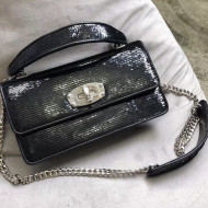 Miu Miu Cleo Sequin Shoulder Bag 5BD115 Black 2019