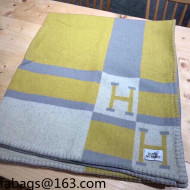 Hermes Cashmere Blanket 135x165cm Camel Yellow 2021 21100786