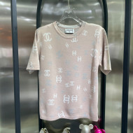 Chanel Knit T-Shirt Dusty Pink 2022 031247