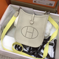 Hermes Evelyne Mini Bag in Original Togo Leather 17cm Off-white