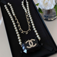 Chanel Airpods Case Necklace AB6678 Black 2021