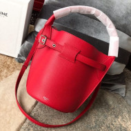 Celine Big Bag Nano Bucket Bag in Grained Calfskin Red 2019
