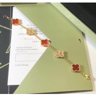 Van Cleef & Arpels Crystal Clovers Bracelet 39 Red 2020