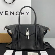 Givenchy Medium Antigona Lock Bag in Box Leather Black/Silver 2021