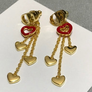 Dior Dioramour Tassel Earrings Gold/Red 2021 082413
