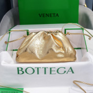 Bottega Veneta The Mini Pouch Soft Clutch Bag in Gold Calfskin 2020 585852