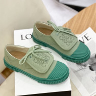 Loewe Canvas Sneakers with Embroidered Logo Green 2021