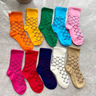 Gucci Multicolor GG Cotton Short Socks 10 Colors 2021