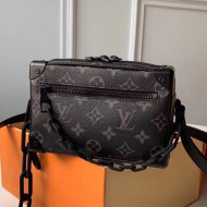 Louis Vuitton Men's Mini Soft Trunk Monogram Canvas Box Shoulder Bag M44480 Black 2019