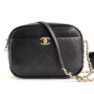 Chanel Lambskin Casual Trip Medium Camera Case Bag AS0140 Black 2019