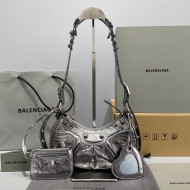 Balenciaga Le Cagole Metallized Lambskin XS Shoulder Bag Silver 2021