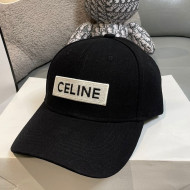 Celine Canvas Baseball Hat Black 2021