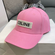 Celine Canvas Baseball Hat Pink 2021