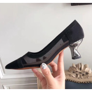 Fendi Mesh Fabric Heel 5cm Pumps Black 2018